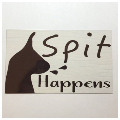 Alpaca Spit Happens Sign Tin/Plastic Wall Plaque Farm Country Hanging Gate Fence   302439605779